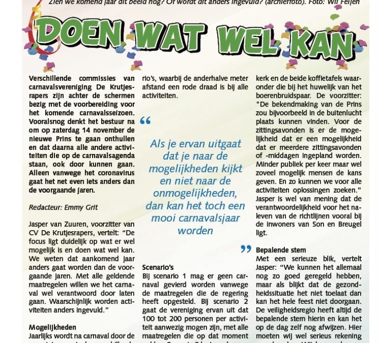 Carnaval 2021 – artikel Mooi Son en Breugel