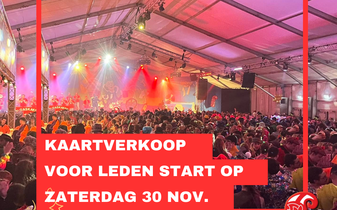 Nieuwsbrief voor leden met uitgebreide informatie over de kaartverkoop