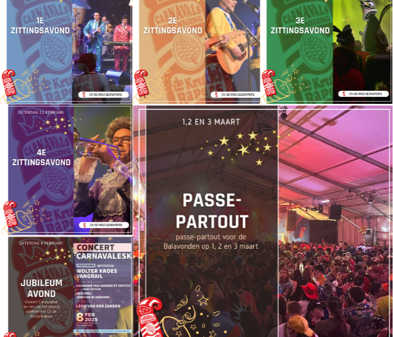 Leden, opgelet!  Jullie hebben tot en met 18 december, 21:00 uur de tijd om je passe-partout(s) te bemachtigen.