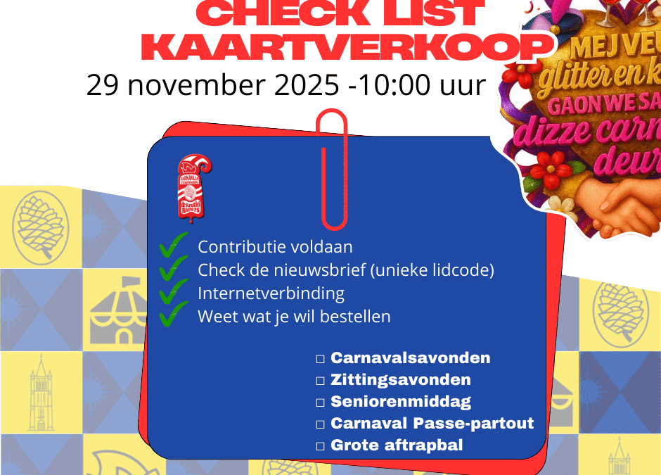 Voorverkoop voor leden!